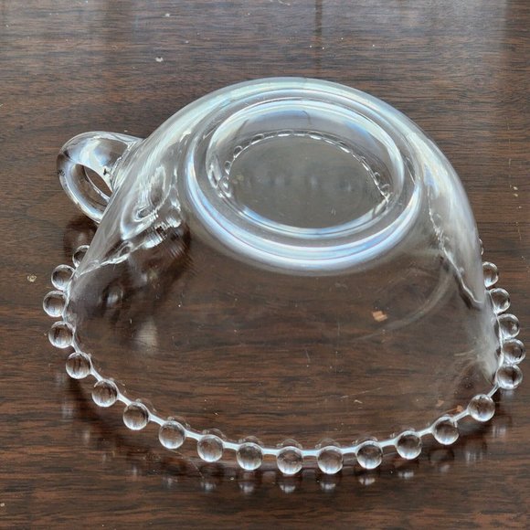 Imperial Glass Candlewick Handled Heart Shaped Bowl 5" bubble edge dish vintage - Picture 7 of 11
